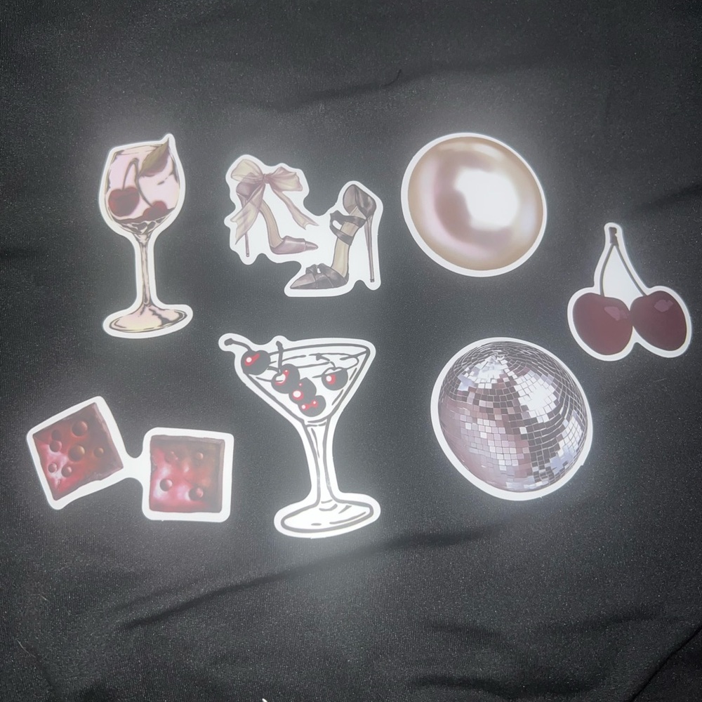 3 for $12 Chic Sticker Set with Wine Glass and Disco Ball
